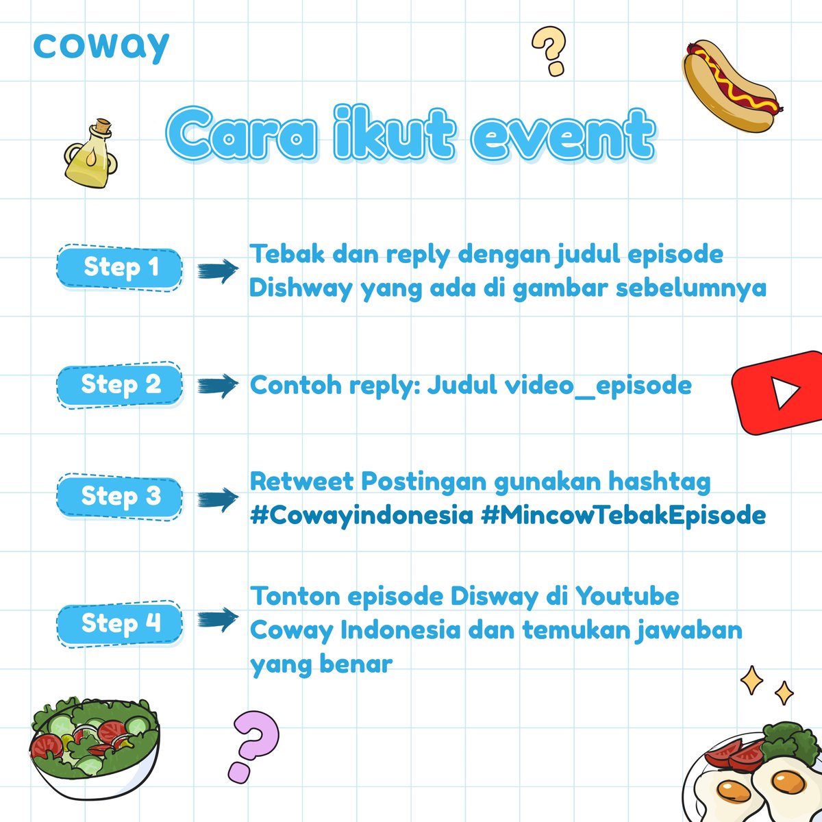 officialcowayid's tweet photo. Mincow kembali dengan event baru!

Caranya gampang banget
Tebak di episode manakah gambar tersebut
(Baca rules dengan baik ygy)

Langsung temukan jawaban di Youtube Coway Indonesia
https://t.co/jjRMY25Sln https://t.co/QjhMAmhwW1