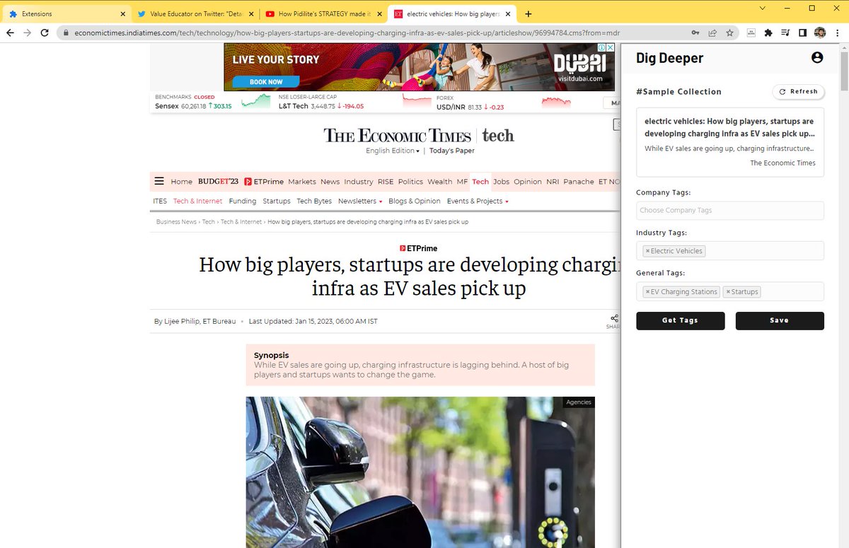 Shankar_19's tweet image. Hi friends👋

Dig Deeper Chrome Extension v1.0 is ready!

Now, you can save Tweets, Articles and Videos directly to your Collection on Dig Deeper🚀

You can also attach Company, Sector &amp;amp; General Tags to each item🏷️

Download the Extension files from here👇
drive.google.com/drive/folders/…