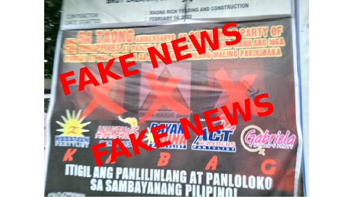 RED-TAGGING ALERT!

Namataan ngayong araw ang isang tarpaulin na naglalaman ng pagre-red-tag sa mga progresibong party-list sa Camp General Macario Sakay (dating Camp Eldridge), Lalakay, Los Baños, Laguna.

#NoToRedtagging