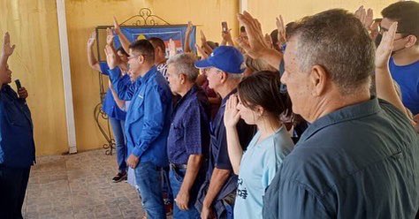 UNTBol's tweet photo. #Juramentación | Juramentación  de nuestra estructura de Dirección Política en Pto. Ordaz. 

Somos fieles creyentes de la democracia y la libertad. El cambio está en el compromiso de todos para enfrentar a la tiranía. https://t.co/Ccyv4MieZQ