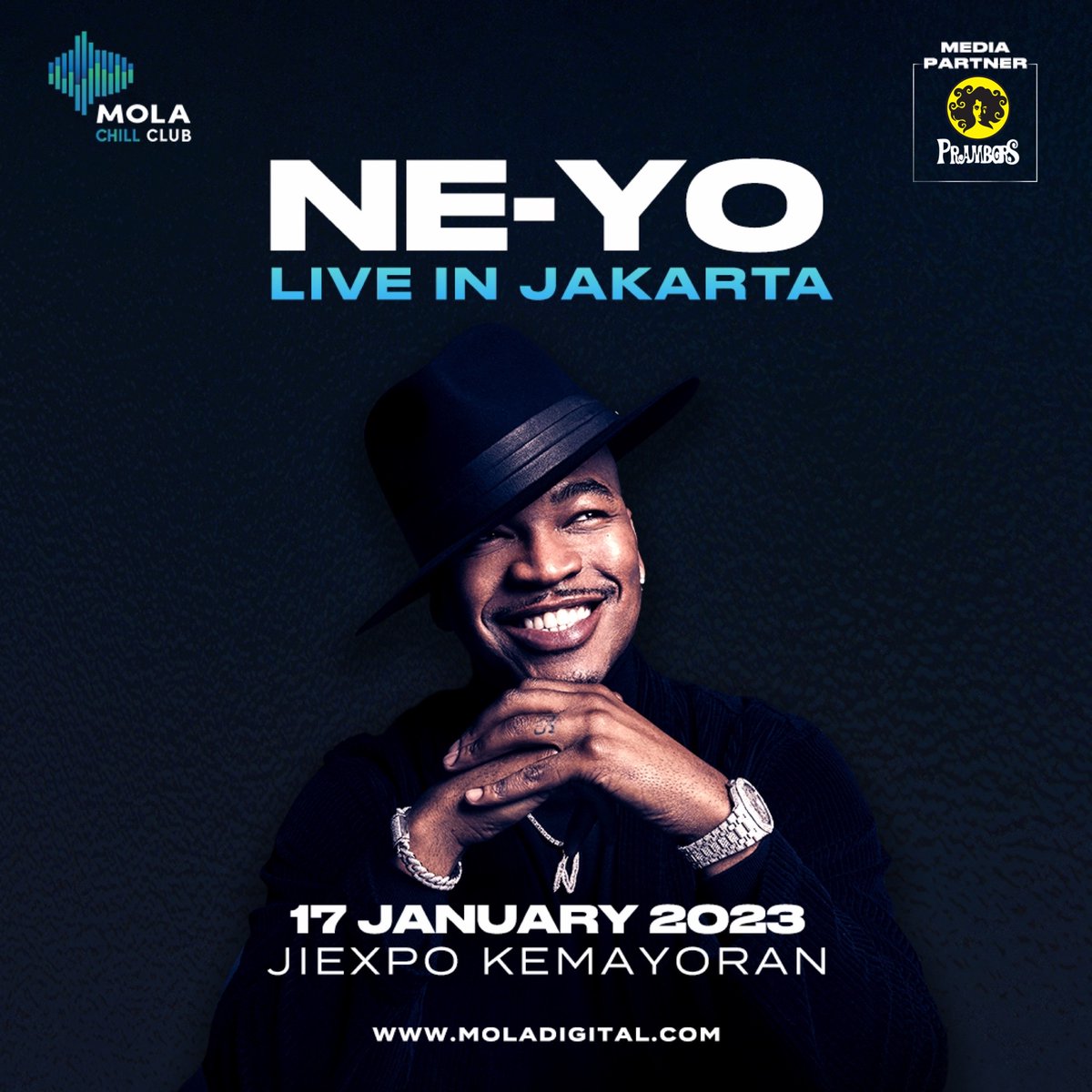Prambors's tweet photo. Grammy award winner, Ne-Yo is coming back to Jakarta. 😍✨

🗓️Tuesday, 17th January 2023
📍Hall D2 JIExpo Kemayoran

Festival Tickets are still available on https://t.co/PHNDplx322 https://t.co/VWZEEbSwi4