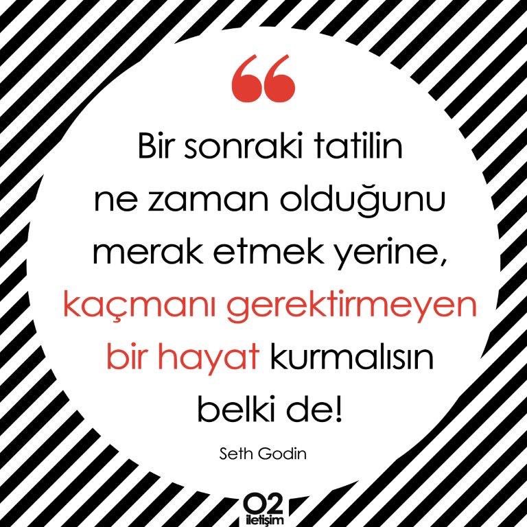 Bir sonraki tatilin ne zaman olduğunu merak etmek yerine,  kaçmanı gerektirmeyen bir hayat  kurmalısın belki de! - Seth Godin 

#HappyMonday #HappyWeek #MondayMotivation #PazartesiMotivasyonu #MutluPazartesi #MutluHaftalar #PR #publicrelations #publicrelationsagency #O2İletişim