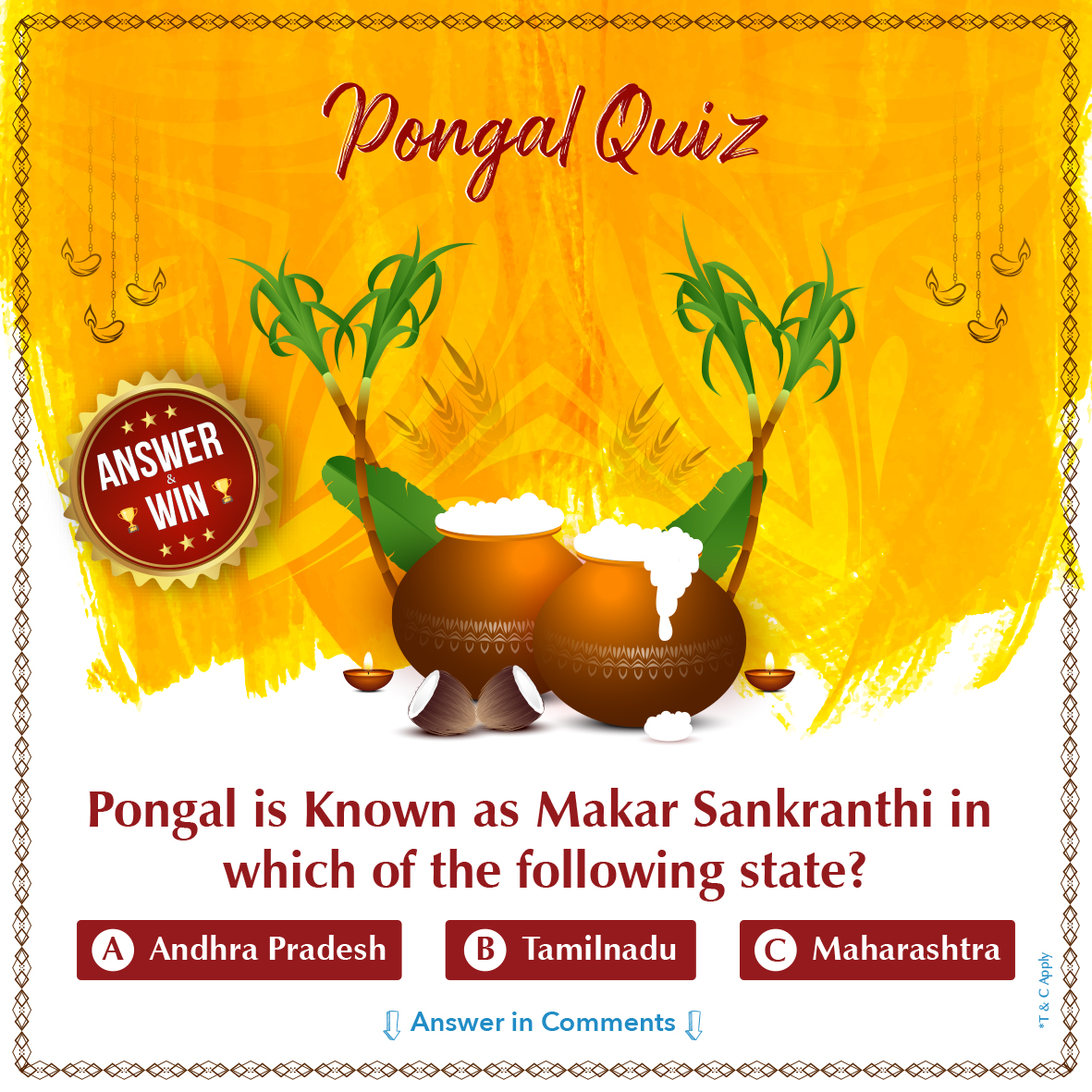 AMC_India_'s tweet photo. #ContestAlert 
✅Step 1:
answers in comments with hashtag #PongalwithAMC
✅Step 2:
Share the post in your story and tag us
✅Step 3:
Follow us on 
Facebook: @ AMCInd
link: https://t.co/kQLf017syu
Youtube : @ AMCIndia
link: https://t.co/M1AHyPRGe7
Ig: AMC_India https://t.co/bKtXNmRZ3o