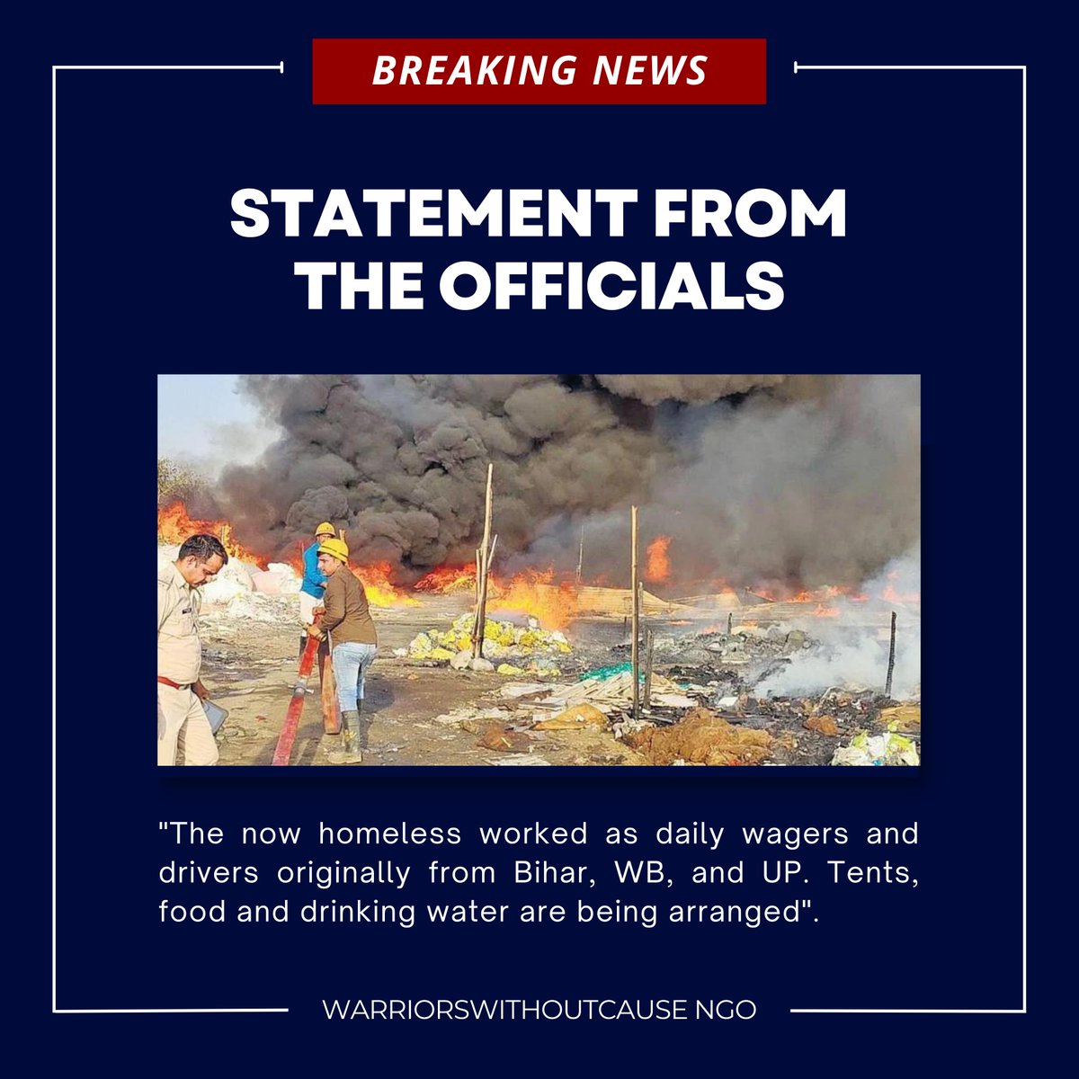wwcngo's tweet photo. More than 200 shacks were burned after a fire broke out in a slum in Sector 66 near Badshapur. Fortunately, no casualties were reported.

#fire #gurgaon #gurugram #slum https://t.co/hk0hxybcsp