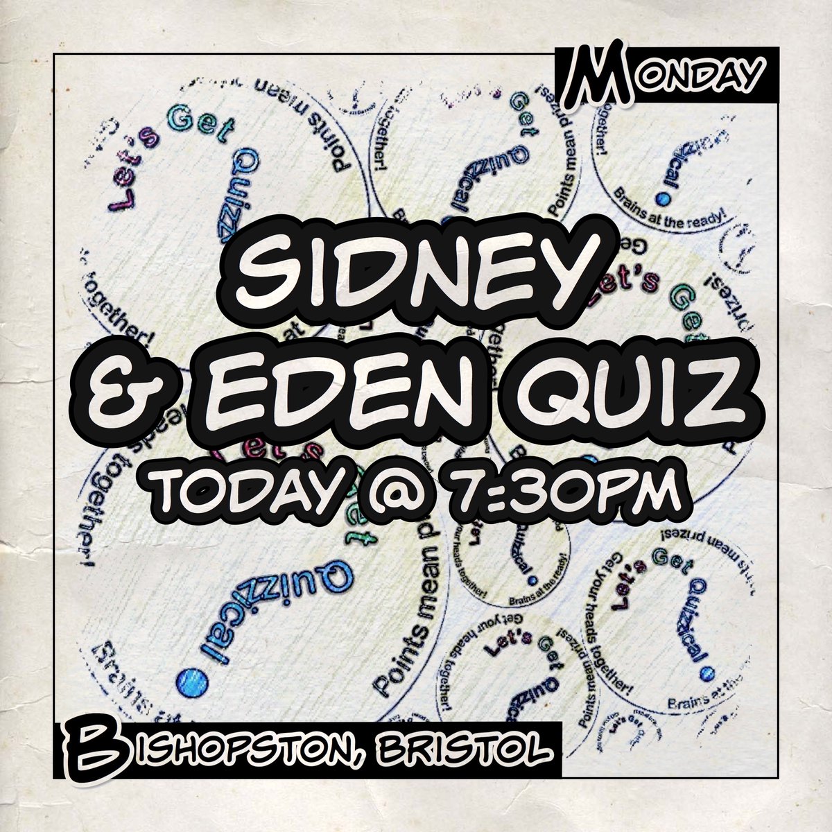 QuizzicalQuiz's tweet photo. It’s #QuizNight at The #SidneyAndEden in #BS7, #Bishopston, #Bristol! 7:30pm start for our #Brands #Quiz with a £50 Bar Tab to be won https://t.co/2ZZ9hknoB7