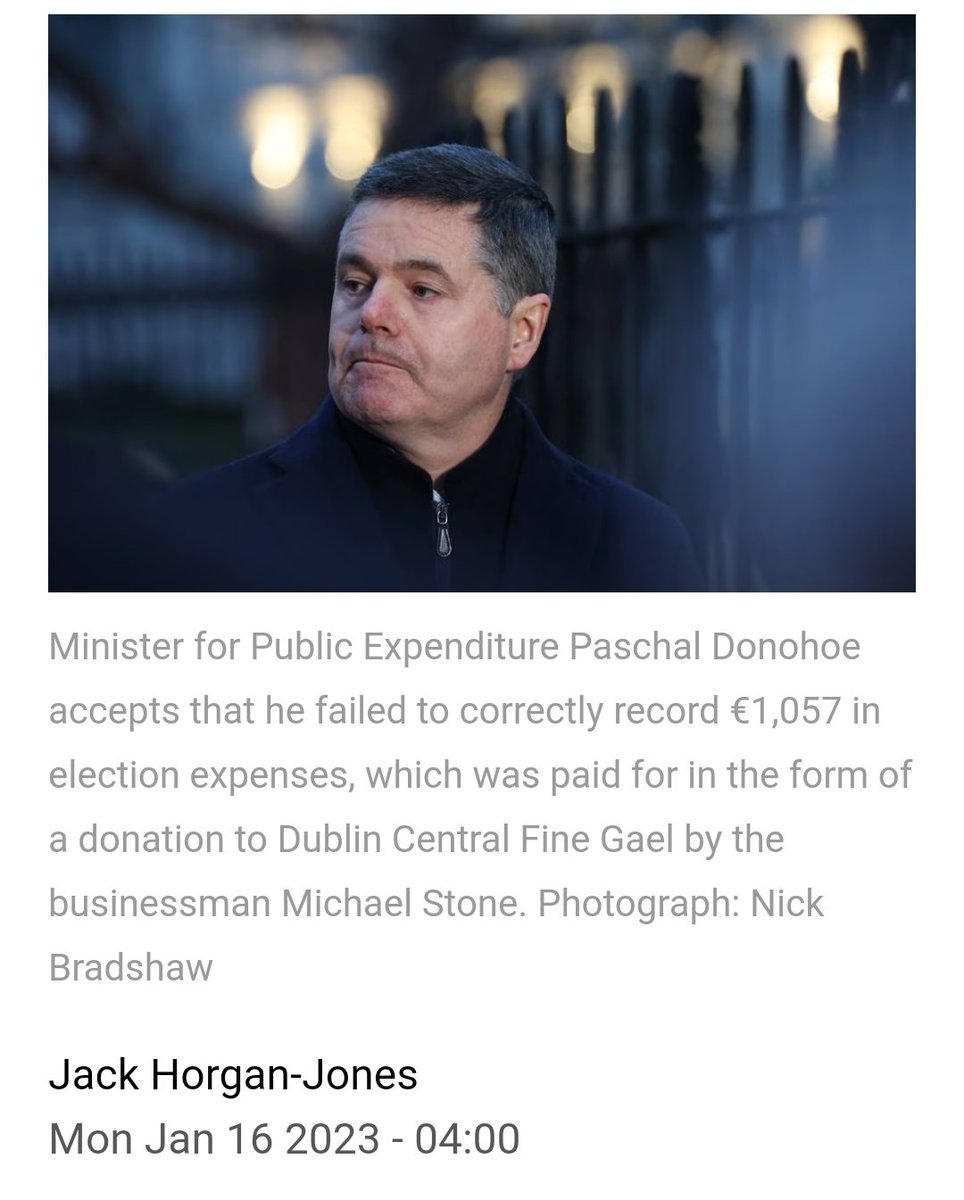 caulmick's tweet photo. Min. for Public Expenditure Paschal Donohoe failed to properly record election expenses paid by a friend who was later included on a list of names he submitted as suitable to head up a State taskforce headquartered in his constituency.

#HowIrelandWorks 

https://t.co/PWMUymDL8v https://t.co/gBpdnHjdcB