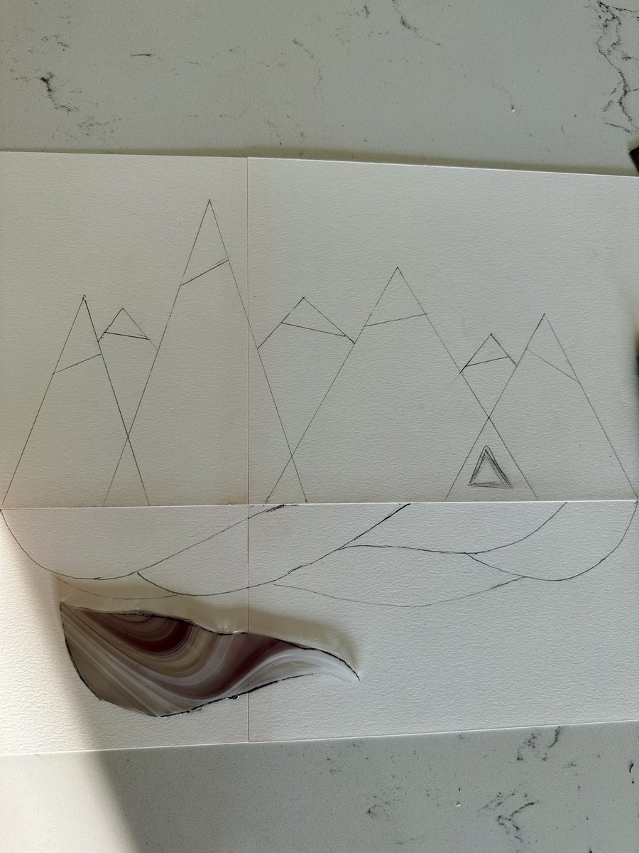 supg0x80's tweet image. My first *ambitious* stained glass art project - all the way from a concept on a paper to finished piece of art ✨

This is my abstract representation of all the amazing views I saw on my hikes in 2022! ⛰🌲🌊