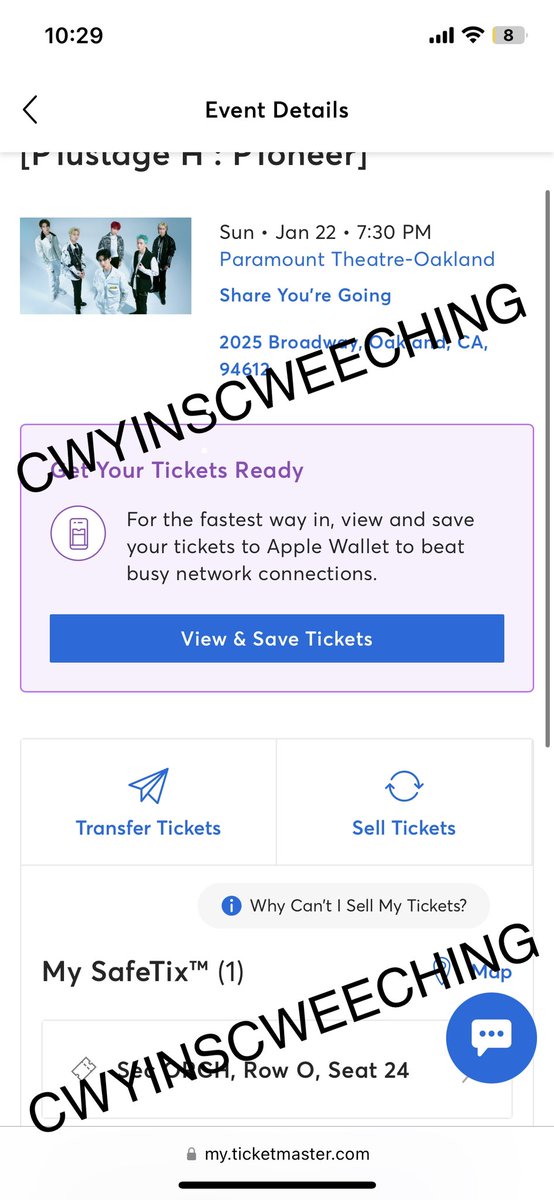 cwyinscweeching's tweet photo. WTS (1) P1Harmony Oakland (January 22) ticket for FV + fees! #P1Harmony #P1ustage_H #P1ONEER https://t.co/BPLZBM4lVf