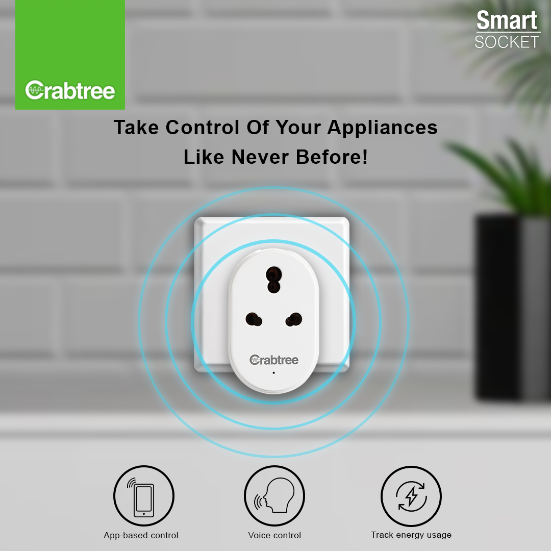 HavellsCrabtree's tweet image. Tired of the tedious task of flipping switches? 
Say hello to the Smart Socket — now you can control all your electronics through voice commands and an app. 
Explore more – bit.ly/3aA9Ab8

#TheCrabtreeLife #SmartSocket