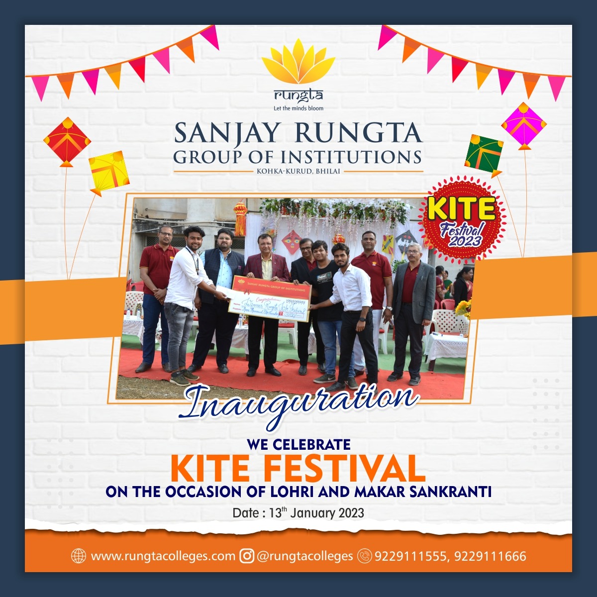 Sanjay Rungta Group on Twitter "Inauguration of the 'Kite Festival' on