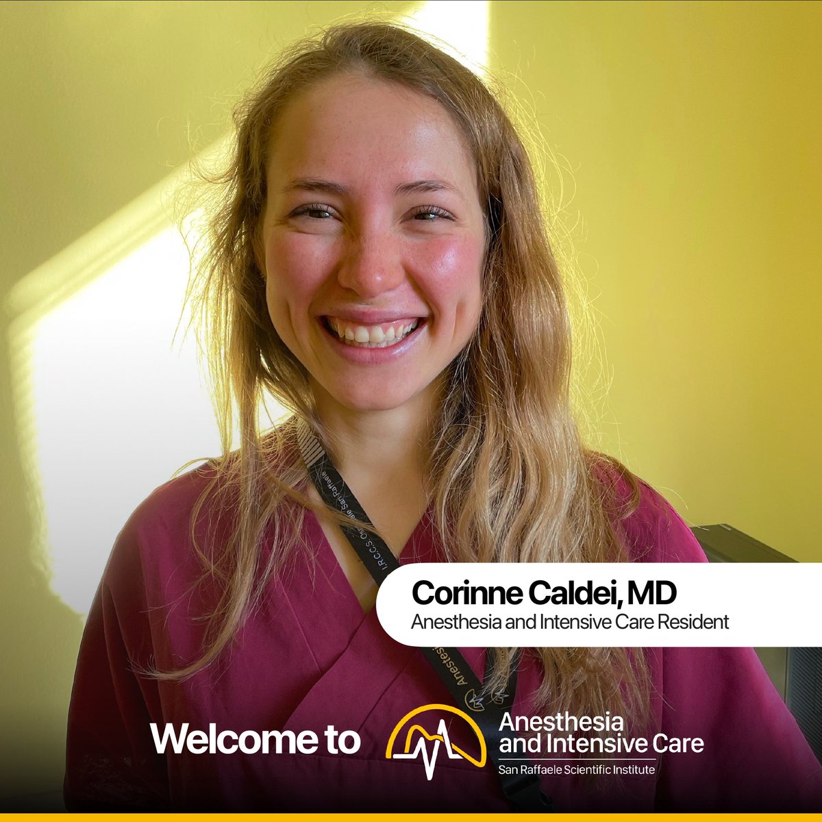 SRAnesthesiaICU's tweet photo. Dr. Corinne Caldei is one of our new residents in Anesthesia and Intensive Care Medicine.

She always wanted to be a doctor to work in the NGO sector, and anaesthesiology, being linked with several domains of medicine, is the field that fits best.

Welcome! https://t.co/IPeN70IVZx
