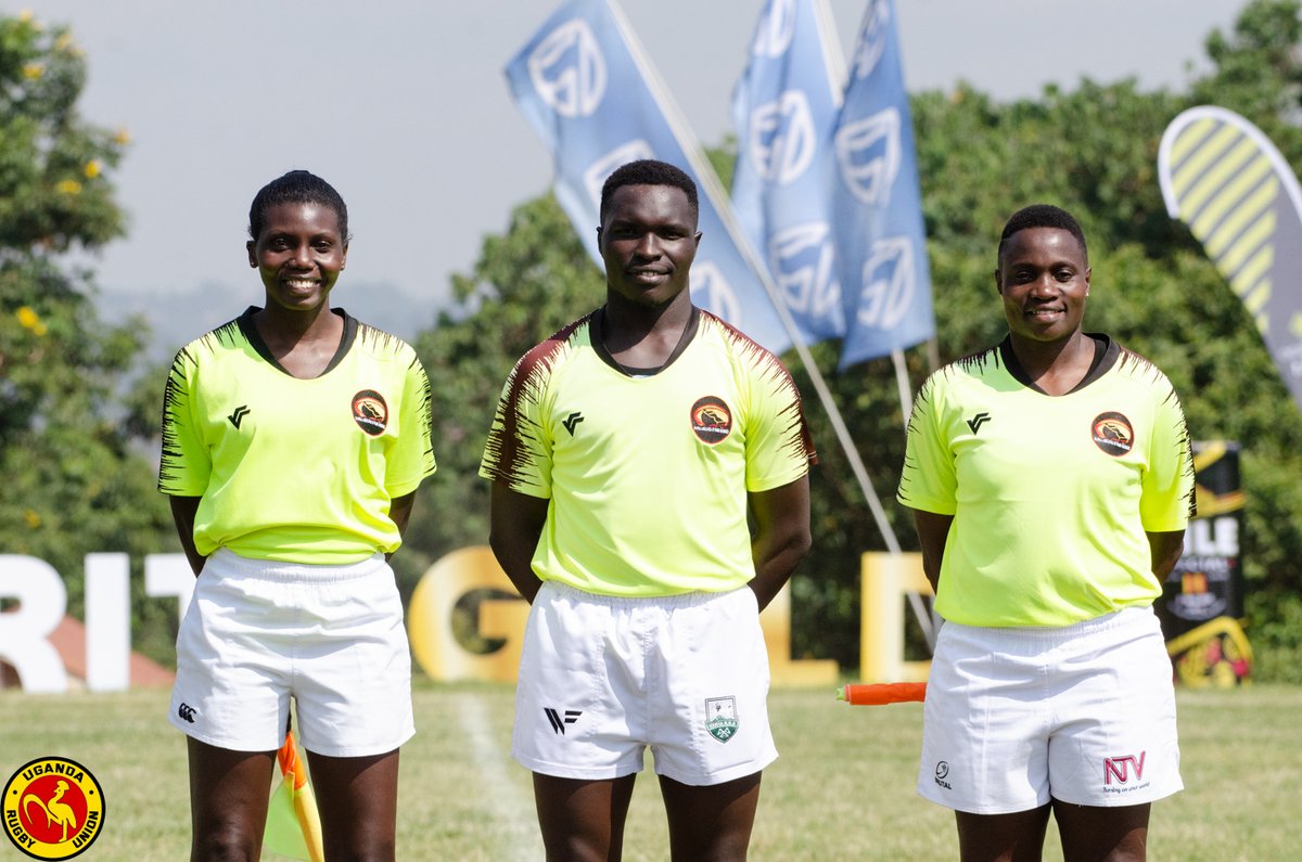 UgandaRugby's tweet photo. Match officials for the @piratesrugbyUG vs @HeathensRFC that took place at @Kingsparkarena. 

@SaudahAdiru , Ronald Wutimber and Racheal Kakaire 

#NileSpecialRugby #GutsGritGold https://t.co/HsJAEGgH6U