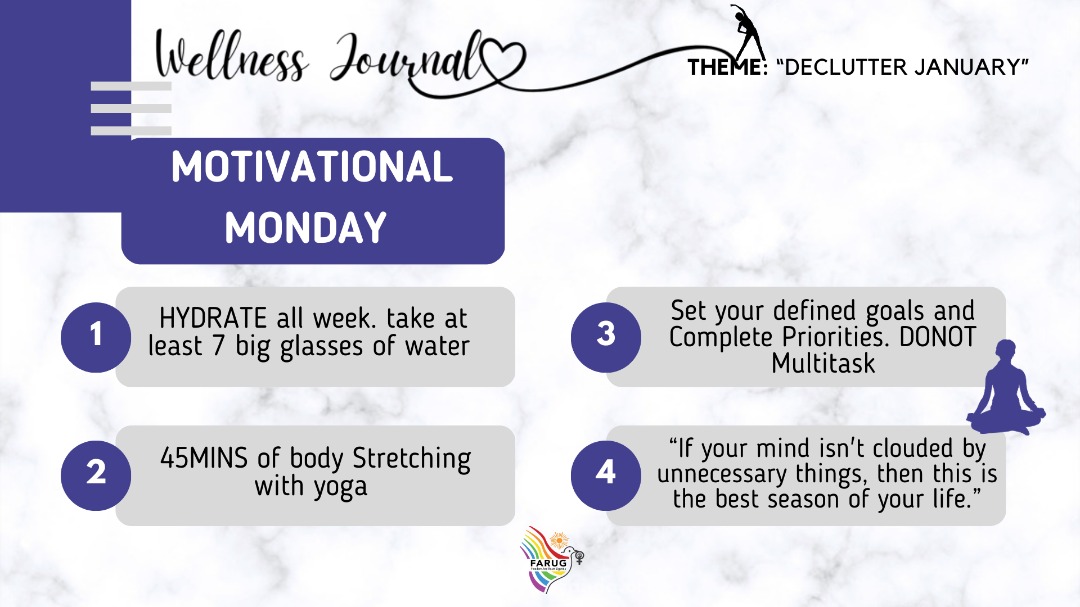 Far_Uganda's tweet photo. May this new week be as magical as you are. Choose kindness.
To download a full pdf version please click on this link https://t.co/Pk4ERGyWbG

#wellnessjournal2023
#DeclutterJanuary
#actif https://t.co/9sgDY5vNTU