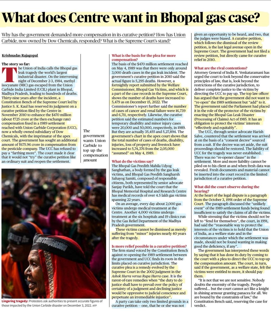 'What does Centre want in the Bhopal gas case?'

Well explained:Abt Gas Tragedy,impact,Victims numbers,
Chronology of events,compensation,Govt's demand,judgements &
More info..

#BhopalGasTragedy #Compensation #UnionCarbide #DowChemicals

#UPSC #UPSC2023 #upscprelims 

Source:TH