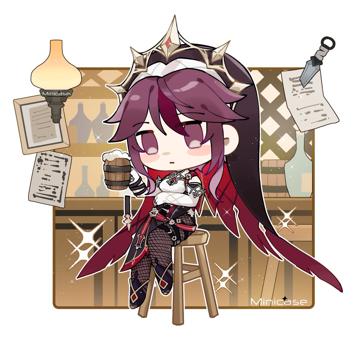 🍺01/24 🍺
Happy Birthday to #Rosaria! ♪o( ´∀｀)っ┌iii┐
Thanks to <a href="/yuechen_zi/">月尘❤</a> for the awesome artwork!

#ロサリア生誕祭2023 #Genshin #原神 
#Rosaria #ロサリア