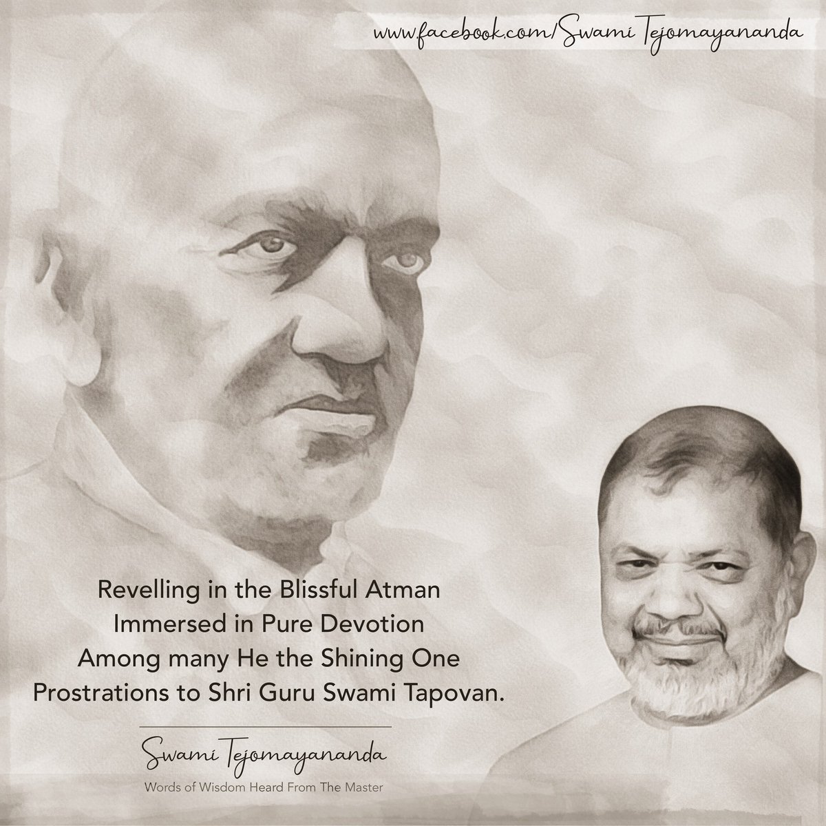 Tejomayananda's tweet photo. #InspirationsFromTheMaster
#SwamiTejomayananda

Reveling in the Blissful Atman
Immersed in Pure Devotion
Among many He the Shining One
Prostrations to Shri Guru Swami Tapovan.

#January16th1957

#TapovanSamadhi #SwamiTapovan #Tapovan #TapovanMaharaj #TapovanMahasamadhi #Sanyas https://t.co/oiVNgD8CpE