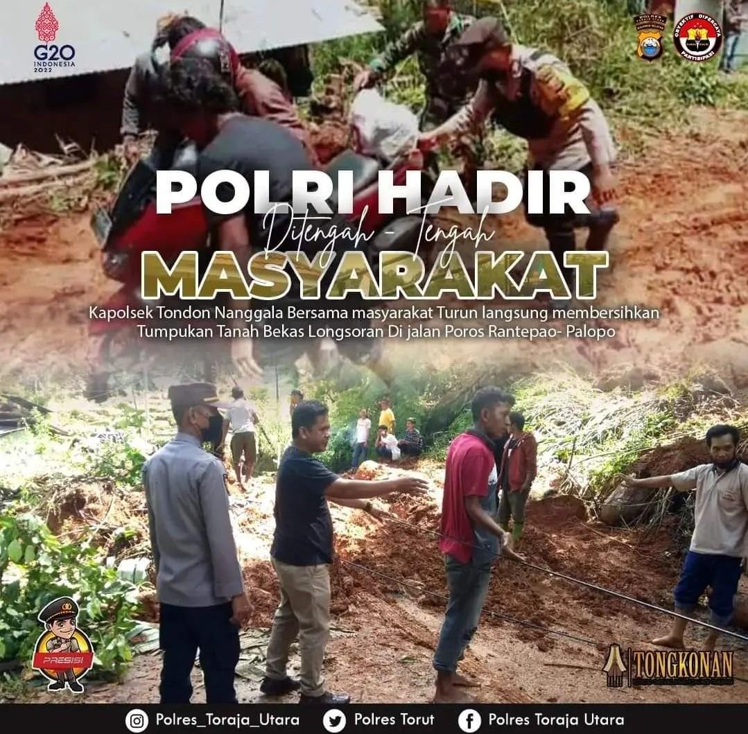 YusharT's tweet photo. Polri Hadir Ditengah Masyarakat Kapolsek Tondon Naggala Bersama Masyarakat

Turun Langsung Membersihkan Tumpukan Material Tanah Longsor di Jln. Poros Rantepao - Palopo

#PolisiPenolongPresisi https://t.co/QNsiejopnQ