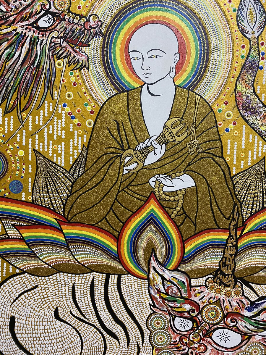 『アカシックレコード』

1167×803cm
結構大きい

最近大きい絵を色々描いてるし
何処かで展示したい
お寺とか良いな

#アート　#空海　#神獣　#龍