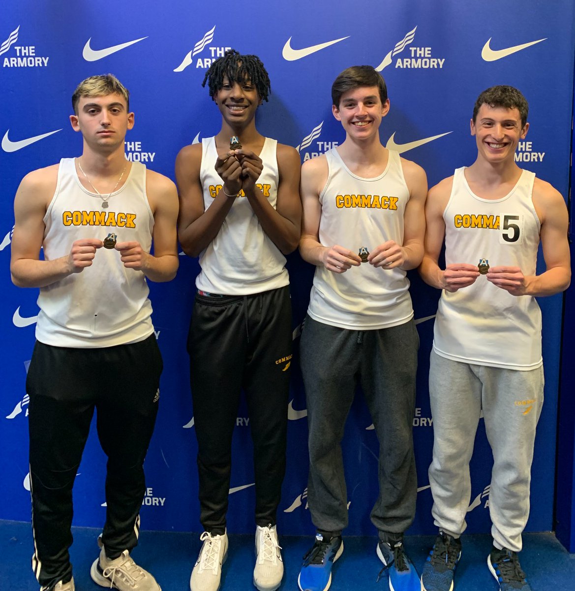 CommackSchools's tweet photo. Congratulations goes out to the Boys Winter Track 4x400m relay team for placing 1st at the Stanner Games held at the Armory in NYC with a time of 3:31.83 #FIRSTPLACE #BoysTRACK #CommackHighSchool #CommackSchools https://t.co/VDtFEwSY5N