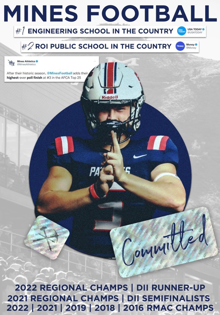 Extremely excited for the opportunity to continue my athletic and academic career at Colorado School of Mines after a 2 yr LDS church mission! Thank you <a href="/madbacker56/">Coach Brandon Moore</a> <a href="/CoachDiedrick/">Ryan Diedrick</a> @CGrinsteadCSM for all you’ve done for me throughout this process, Go Orediggers! #HelluvaEngineer