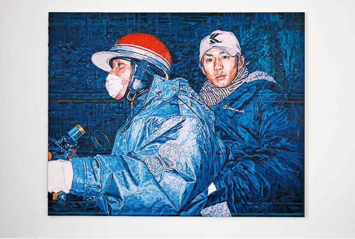 bijutsutecho_'s tweet photo. 【富田直樹：「無」の状態に新しい始まりを見出し、「完成」のない絵画を描く。】
https://t.co/KVWK3xhWEZ

大都市の風景やフリーターの若者たちなどをモチーフに、厚塗りの油絵具で対象を描き出す富田直樹。昨年の新作展に際しこれまでの作品に通底するテーマや制作の背景について話を聞きました。 https://t.co/lGJ4sLf6gF