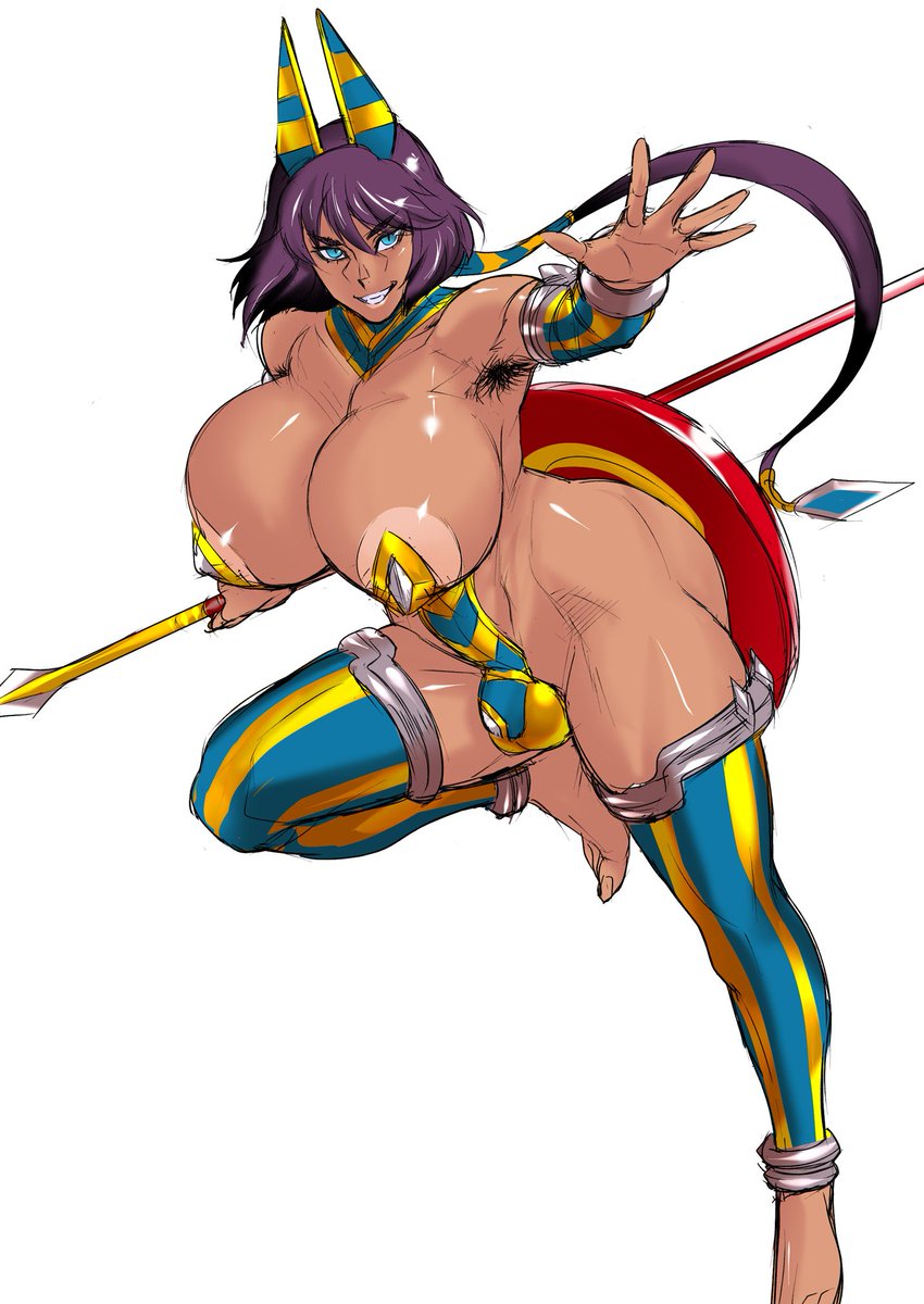 こんな感じのキャラを描きたいなと、彩色ラフを描いてみました。
カラーにすると思ったよりエジプト感が強く、槍と杯の朱色が世界観を別にしている気が。黒にすれば合うかな?重いけど。
あと、もう少し東洋感が欲しい。
キャラ的には戦神のイメージ。
描いてて楽しい、好きなライン♥ 