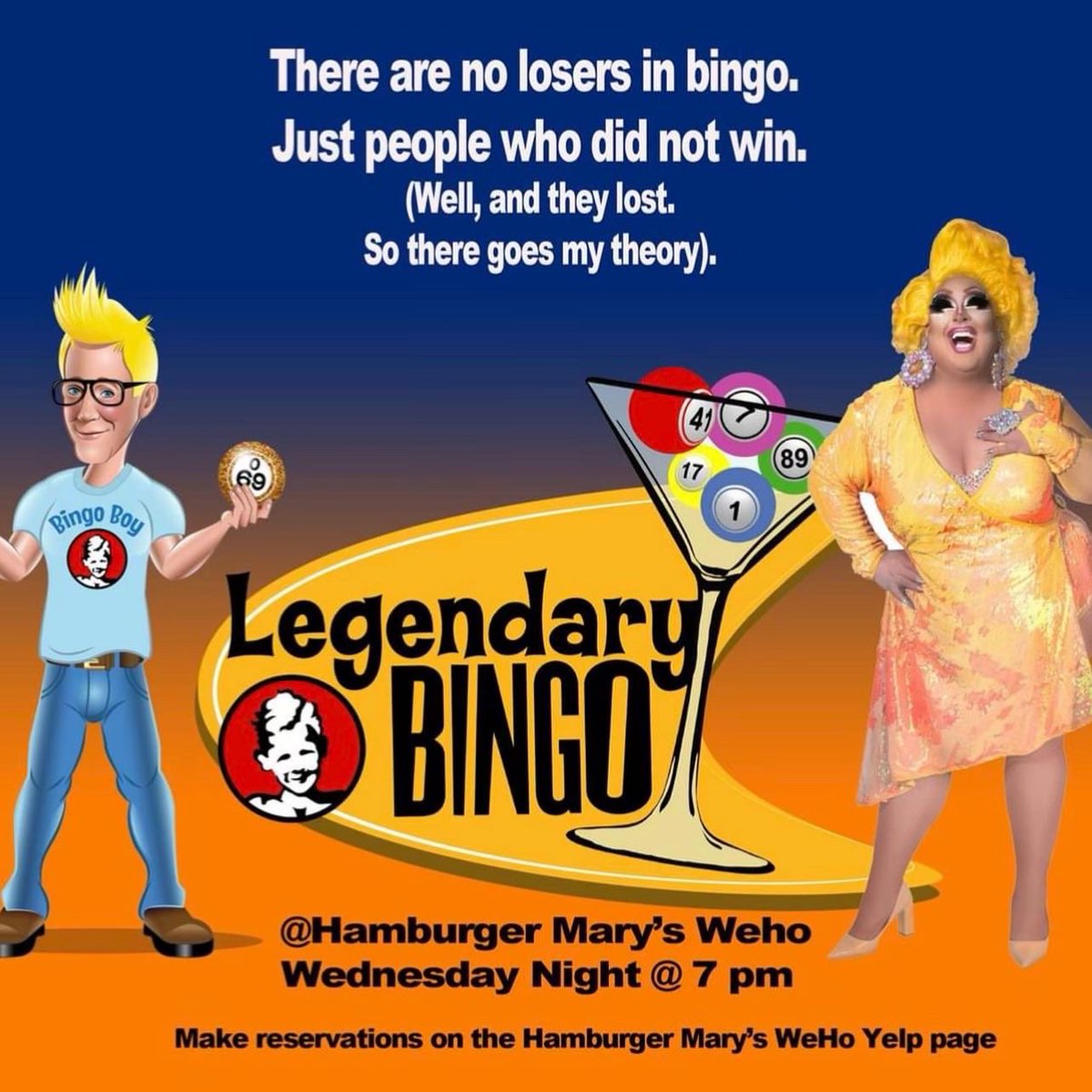 B-I-N-G-O!! TUESDAY &amp; WEDNESDAY - 7pm our fabulous drag queen bingo! Go grab a delicious burger and scrumptious cocktail and play a few games all for a great cause!!!