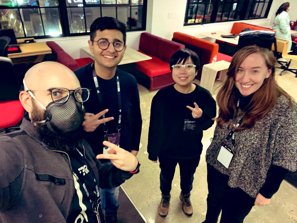 ListheDis's tweet photo. Pretty neat to hack on the @htcvive XR Elite *pre-release* at @mitrealityhack with these smarties and generous guidance from the VIVE team! https://t.co/kmxoJsnxyp