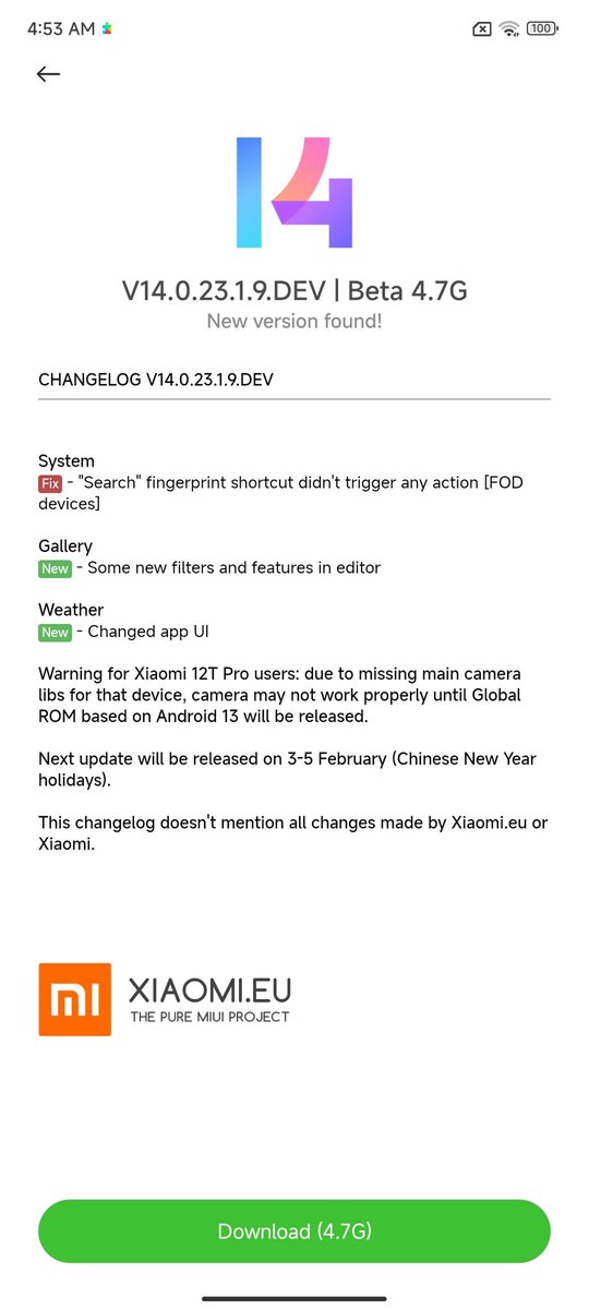 fabrizio_degni's tweet photo. Just started the downloading of the new #MIUI14 DEV 14.0.23.1.9 from #xiaomieu team.
It's on my Xiaomi Mi MIX4.
#xiaomi #xiaomimimix4 https://t.co/cAmk016bxA