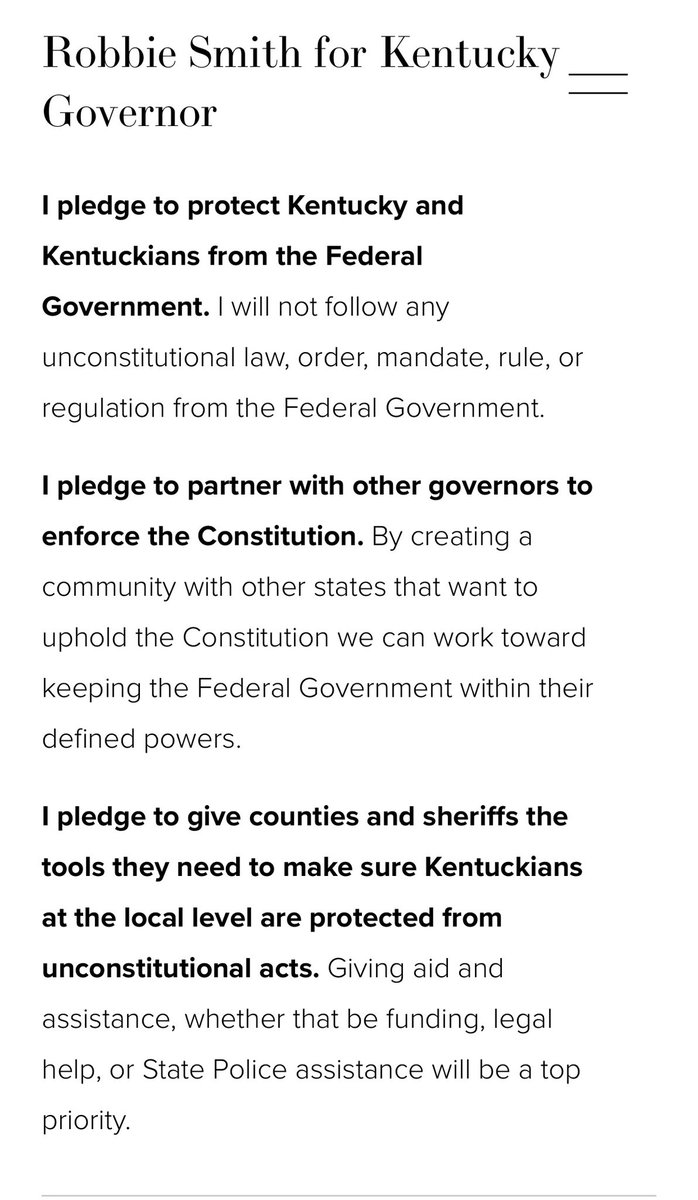 The_CwReport's tweet photo. Protect your local communities with Sheriffs you trust &amp; respect. And having a Governor who supports and backs Constitutional Sheriffs is something every Freedom loving State needs. @rsmith4gov 4 Kentucky 

 https://t.co/JNZXtKa8sh - see ‘Rights’ tab https://t.co/LfgMZ97tlG