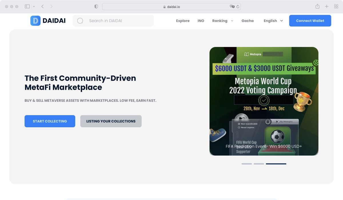 🚩 Good news!
😀 FREE NFT offering at DAIDAI Marketplace in the next 90 days. We welcome projectors to contact us. DM is okay! ✌️

#NFTCommunity  #Crypto #NFT #NFTcollections #CryptoNews #cryptocurrencies #NFTs
