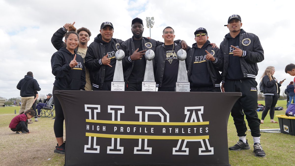HighProfile_HPA's tweet photo. Special thank you to @PremierEventsU2 for hosting a fun 🏈football weekend! All 3️⃣ levels 8U, 10U, and 12U came out on top! 🏆🏁🎥 Champs🥇 #7V7 #youthsports #TX https://t.co/RUEwml14Z1