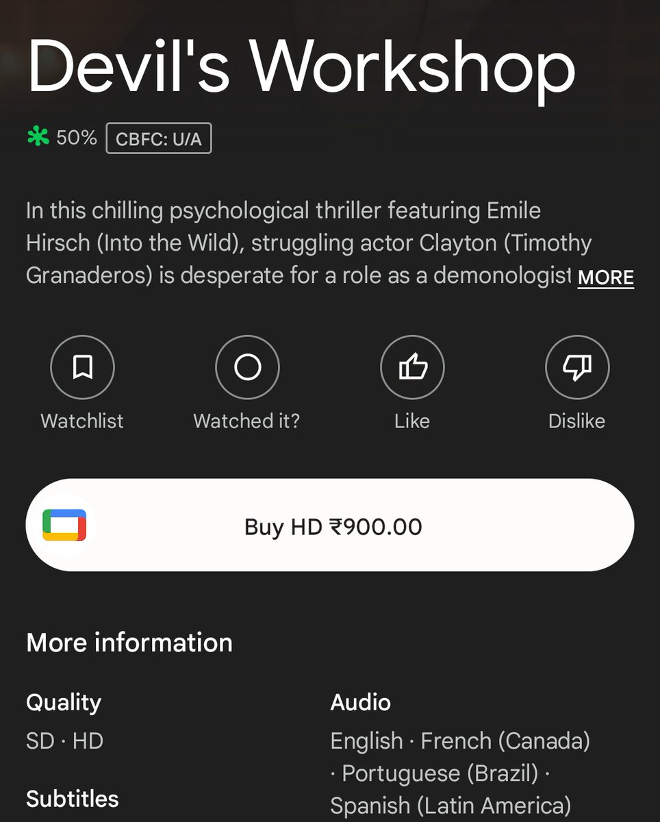 CinemaRareIN's tweet photo. A struggling actor spends a weekend with a demonologist at her home to prepare for an audition. However, he is not quite ready to confront the dark themes they are about to explore.
#DevilsWorkshop (2022) by #ChrisVonHoffmann, now available on @YouTubeIndia / @GooglePlay. https://t.co/tKDy94OgFP