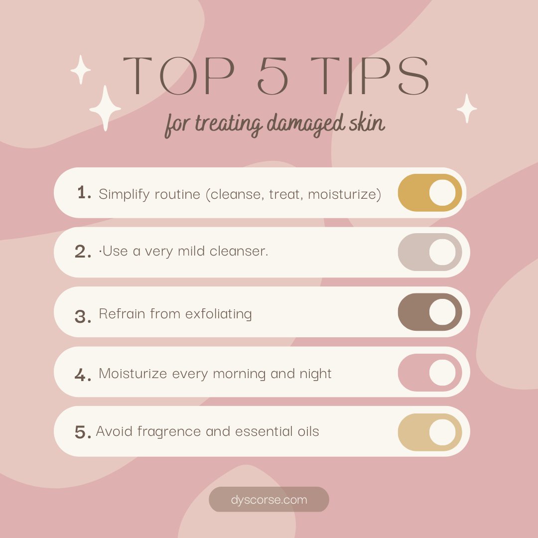 dyscorse's tweet image. Treat damaged skin in 5 simple steps. Link in bio
#skincare #skinminimalism #simpleroutine #dyscorse #bossbabe