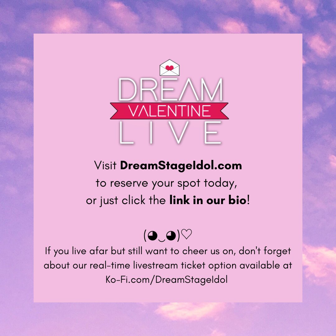 DreamStageIdol's tweet photo. Advanced ticket purchases help us have the confidence that we can cover venue rental costs 🤞✨ It's never too early to give us the confirmation that you'll be there to cheer us on 💖🌠🎉

**This does not affect pricing for livestream tickets https://t.co/CRvdGMARHK