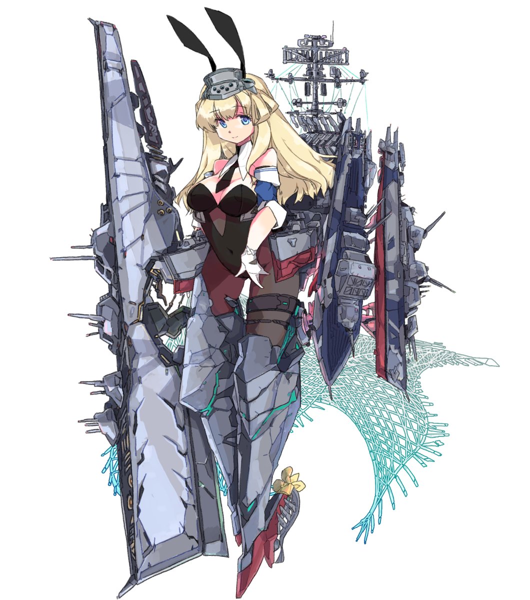 【skeb】より、Fletcher級の艤装あり版黒バニー差分。 