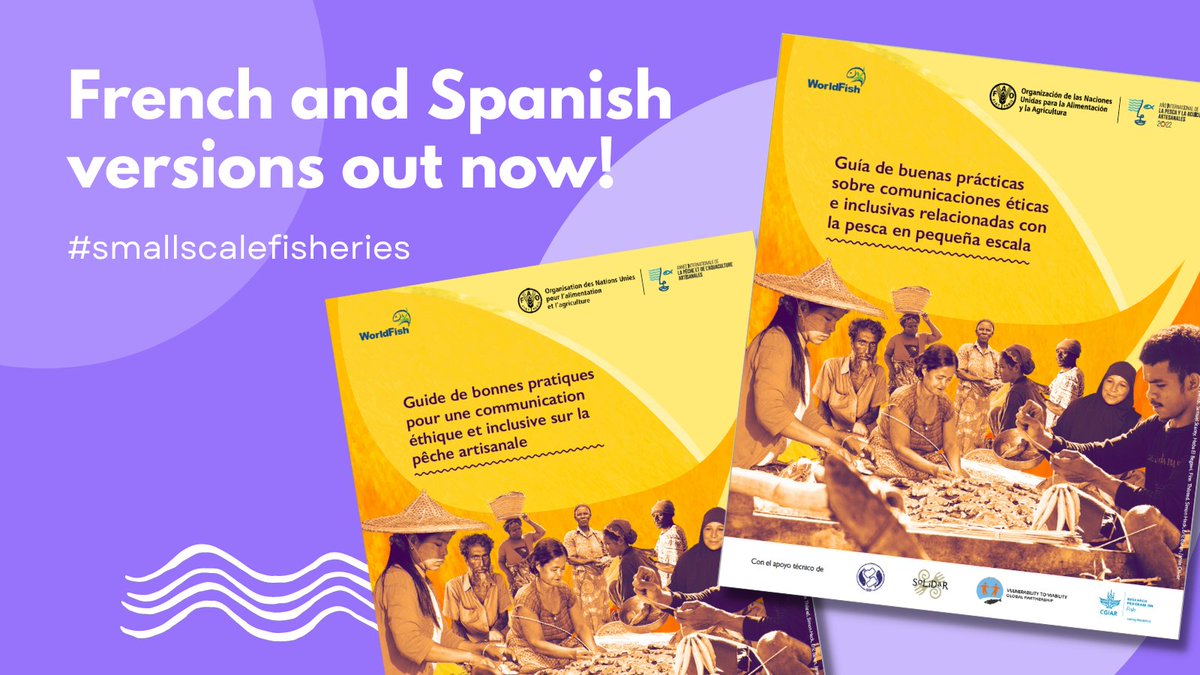 Great news > the French and Spanish versions of the #smallscalefisheries communication guide are now available. French 🔗 fao.org/documents/card… Spanish 🔗 fao.org/documents/card… English 🔗 fao.org/documents/card…