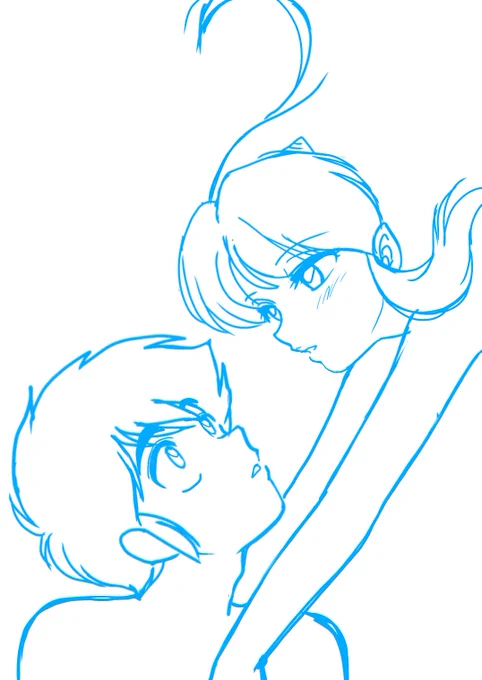 上手く描けなくてボツったモノこういう向きの顔って難しい 