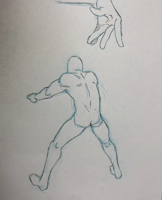 アタリの時点で自己満足として一応ちゃんと体型を描いてるんですけど、布で9割り隠れるカタシロさん。 