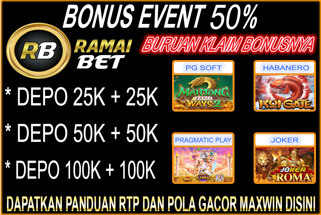 ramaibetcom's tweet photo. RAMAIBET - SITUS RTP SLOT GACOR TERBAIK 2023 &amp; AGEN JUDI BOLA TERBESAR 2023

SEDANG ADA PROMO EVENT SLOT!!!

📍 EVENT SLOT 100% RAMAIBET ( KHUSUS PRAGMATIC PLAY, HABANERO, PG SOFT, JOKER ) 📍
 
Syaratnya Gampang Banget. Baca Link Dibawah Ini : 

https://t.co/ttULL6hIeh https://t.co/xjZbuPXvcX