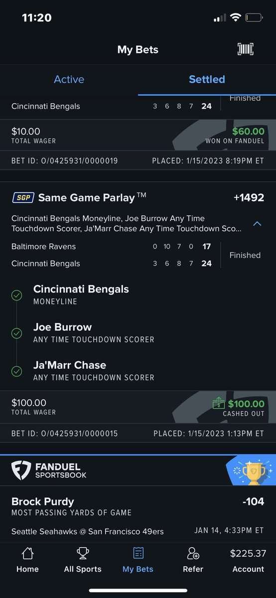 Got cold feet and cashed out right before kickoff… I fucking hate myself
