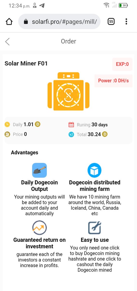 Araisy14's tweet photo. Dear Crytpo Investor :

Join Solarfi to mine dogecoin for free.
You Can Get: 1 doge per invite 
free miner which can mining 1 daily valid time 30 days.
13 daily once you invest only 30 doge
14%-19% promotion rewards(Lv0-Lv5).
up to 8% daily reward from group miners commission. https://t.co/RBNh32ntum
