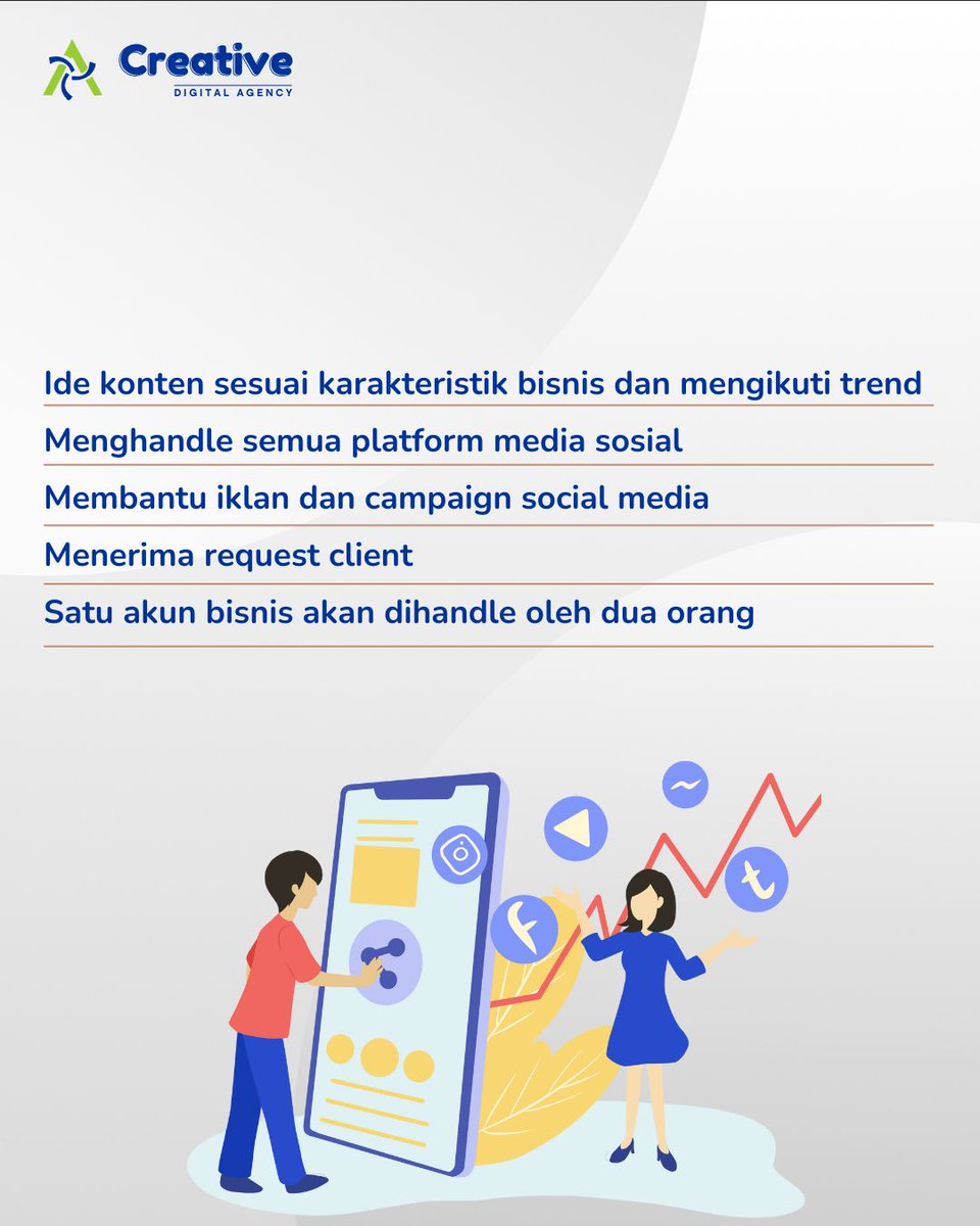 amancreative_id's tweet image. Hallo Sahabat Aman! Kenapa sih kamu harus pilih Aman Creative untuk branding media sosial bisnismu?
Mau tahu jawabannya? Yuk, langsung aja cek postingan ini🙌

Aman Creative Partner Terbaik Untuk Solusi Digital Anda!

#digitalagency  #kontenviral #sesuaitrend #campaignsosialmed