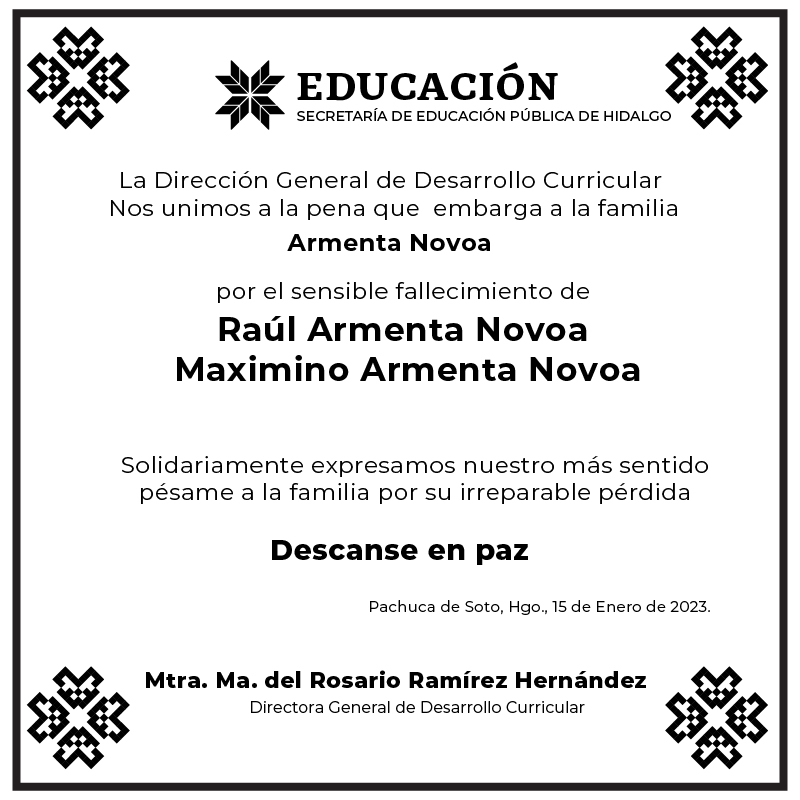 Nos solidarizamos con la Fam. Armenta Novoa por el sensible fallecimiento de los hermanos Raúl y Maximino Armenta Novoa, expresamos nuestro más sentido pésame y enviamos nuestras condolencias QEPD atte <a href="/rosariorh22/">María del Rosario Ramírez Hernández</a>