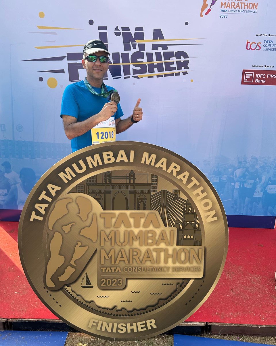 First Full Marathon <a href="/TataMumMarathon/">Tata Mumbai Marathon</a> 2023. Done &amp; Dusted! #HarDilMumbai #TMM2023