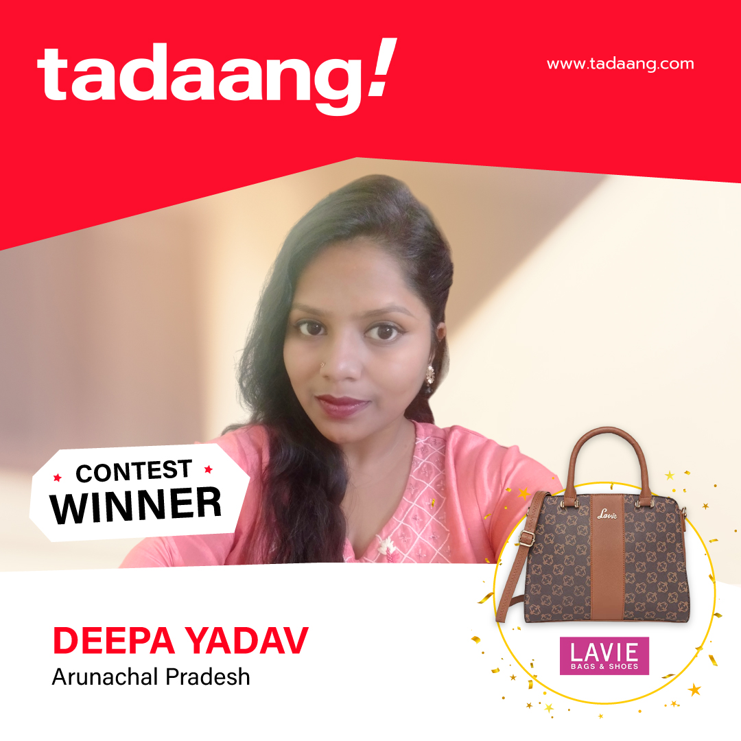 Congratulations Deepa Yadav for winning the gorgeous Lavie Bag! Keep participating in the contests. Best wishes from Team Tadaang!
Visit tadaang.com
#tadaang #winwithtadaang #contest #tadaangcontests #LaVie #laviebag #playcontest #playandwincontest #getready