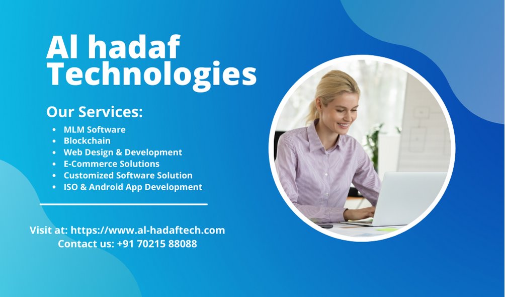 safanikah's tweet photo. Al-Hadaf Technologies is the MLM Software Company in Delhi, India. Which is working on MLM Software, Blockchain, Smart Contract.
https://t.co/8dlnspwFhc
#matrixmlm #binarymlm #boardmlm #unilevelmlm #partymlm #hybridmlm #australianmlm #generationmlm https://t.co/n4WmtYdYRD