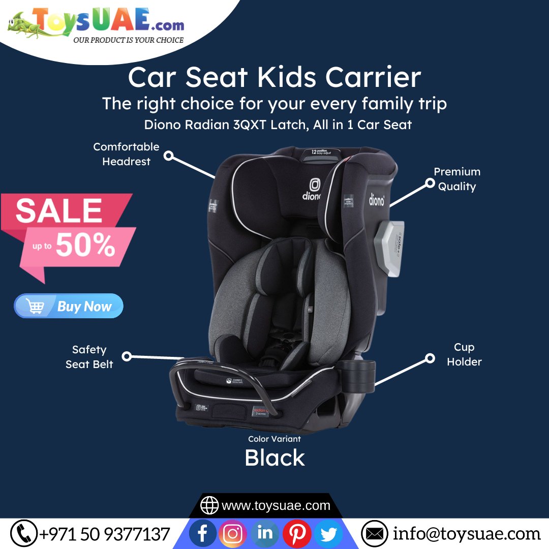 ToysuaeOfficial's tweet image. New Arrivals Booster Car Seat  is now up to 50% Off
Diono Radian 3QXT Latch, All-in-1 Car Seat- Black
REASONABLE PRICE AT toysuae.com/diono-radian-3… to
FREE DELIVERY AT YOUR DOORSTEP
📞 +971 50 9377137
#doublestroller #lightweightstroller #lightweightbabystrollerfornewborn #toysuae