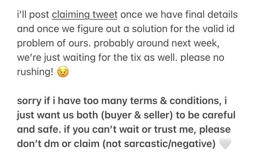 i’ll close the replies on the main tweet but again, NOT SOLD/RESERVED YET. no claiming through dms to be transparent. :)

here is a 90% final details. ayan muna. sorry to keep you guys waiting also. i hope you’ll understand. TYSM! 🧡

if u have questions: curiouscat.me/cloudwonz