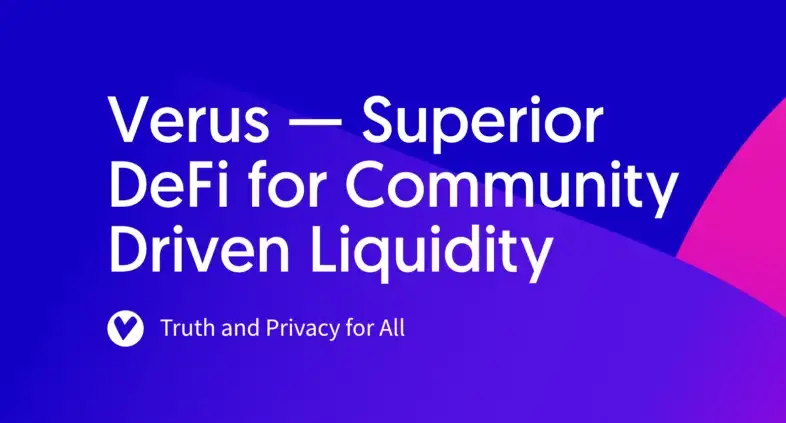 VerusCommunity's tweet photo. Join the #DeFi revolution with #Verus! Our UTXO-based #blockchain &amp; protocol-based smart transactions offer lower costs, optimized liquidity, &amp; new benefits for users. Experience the future of community-driven liquidity &amp; be a part of building a decentralized future. #CryptoNews https://t.co/UXZykHqDxk